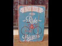 Metal sign bicycle cycling runner bike frame
