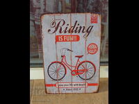 Metal sign bicycle wheel quality women's retro bike