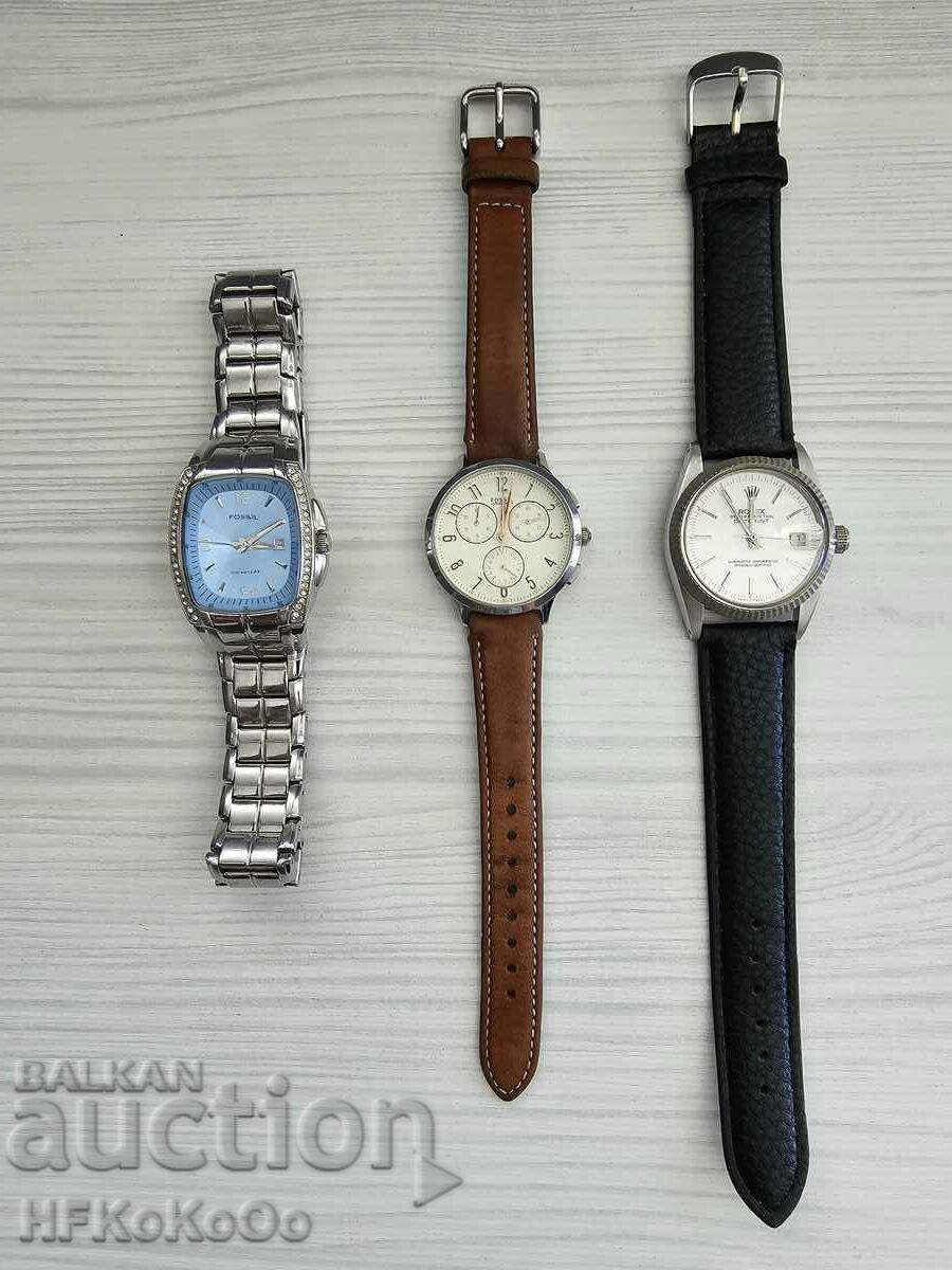 Auction for 2 Fossil and 1 Rolex watches
