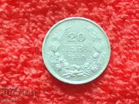 Monedă veche douăzeci 20 lev 1940 în calitate Bulgaria