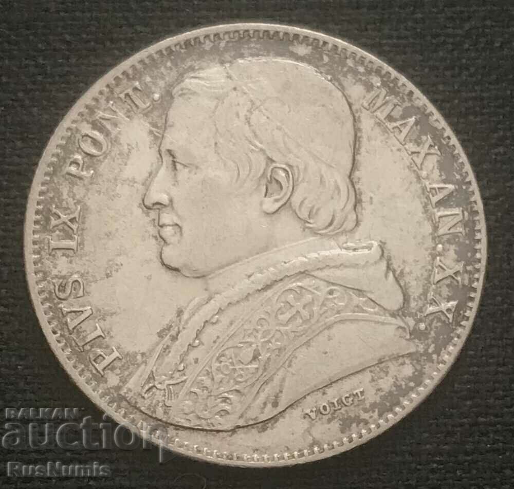 Παπικό Κράτος. 20 baioks 1865. Αργυρό. με τιμή 67.00 BGN | € 34.26 Παπικό Κράτος. 20 baioks 1865. Αργυρό. με τιμή 67.00 BGN | € 34.26