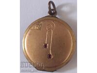 Old gold plated photo pendant