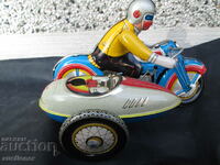OLD VINTAGE TOY MOTORCYCLE WITH BASKET-1970