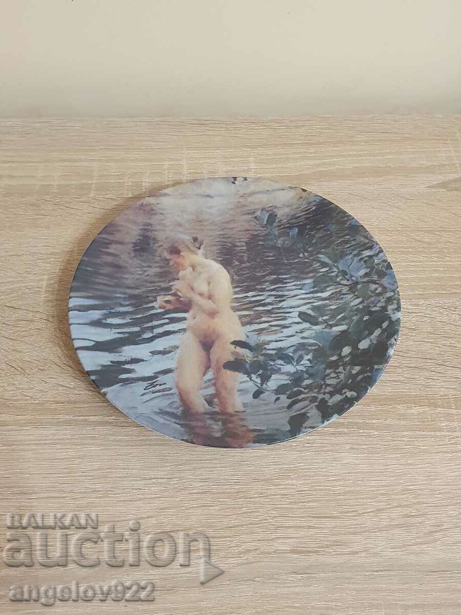 Porcelain plate based on an original painting by Anders Zorn
