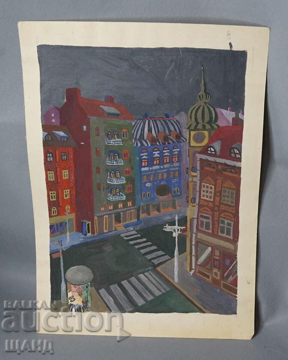 Old Master Drawing painting cityscape