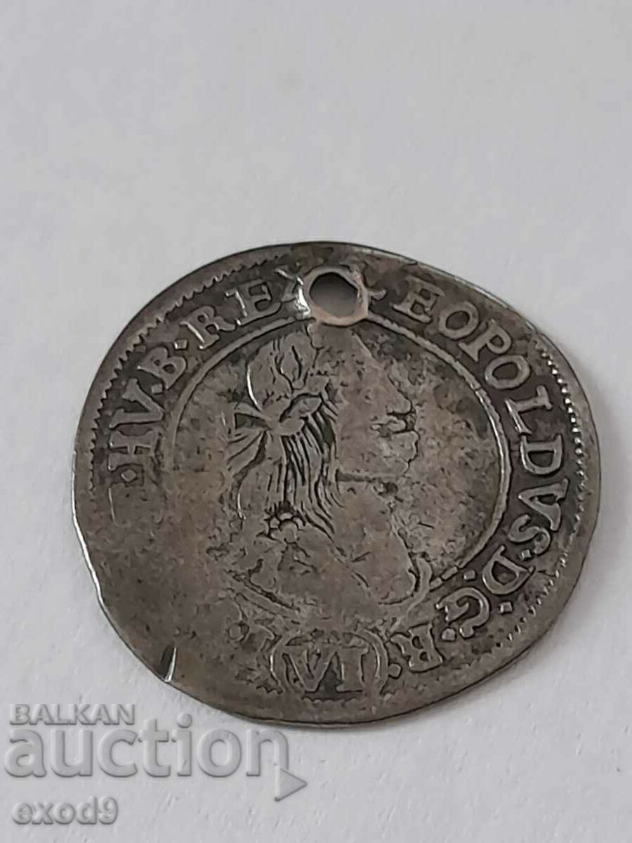 Сребро 6 Кройцера 1672 Леополд I  / Унгария