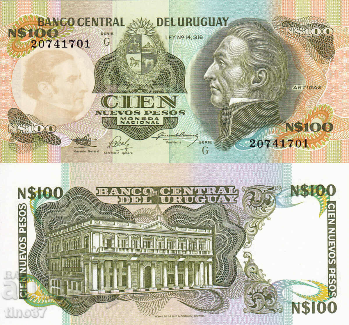 tino37- URUGUAY - 100 NEW PESOS - 1987 - UNC tino37- URUGUAY - 100 NEW PESOS - 1987 - UNC