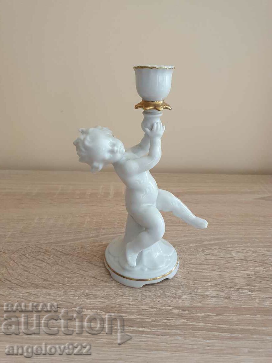 German ILMENAU porcelain candle holder