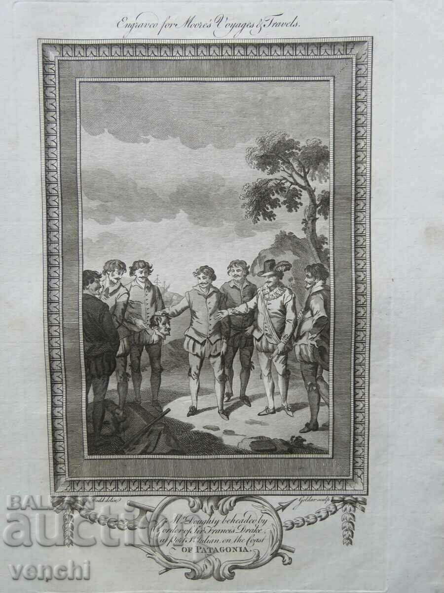 1780 - ENGRAVING - MORRIS - Francis Drake - ORIGINAL with price 49.99 BGN | € 25.56 1780 - ENGRAVING - MORRIS - Francis Drake - ORIGINAL with price 49.99 BGN | € 25.56