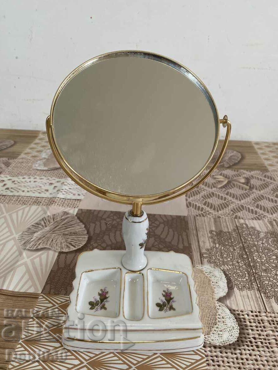 Beautiful metal and porcelain mirror