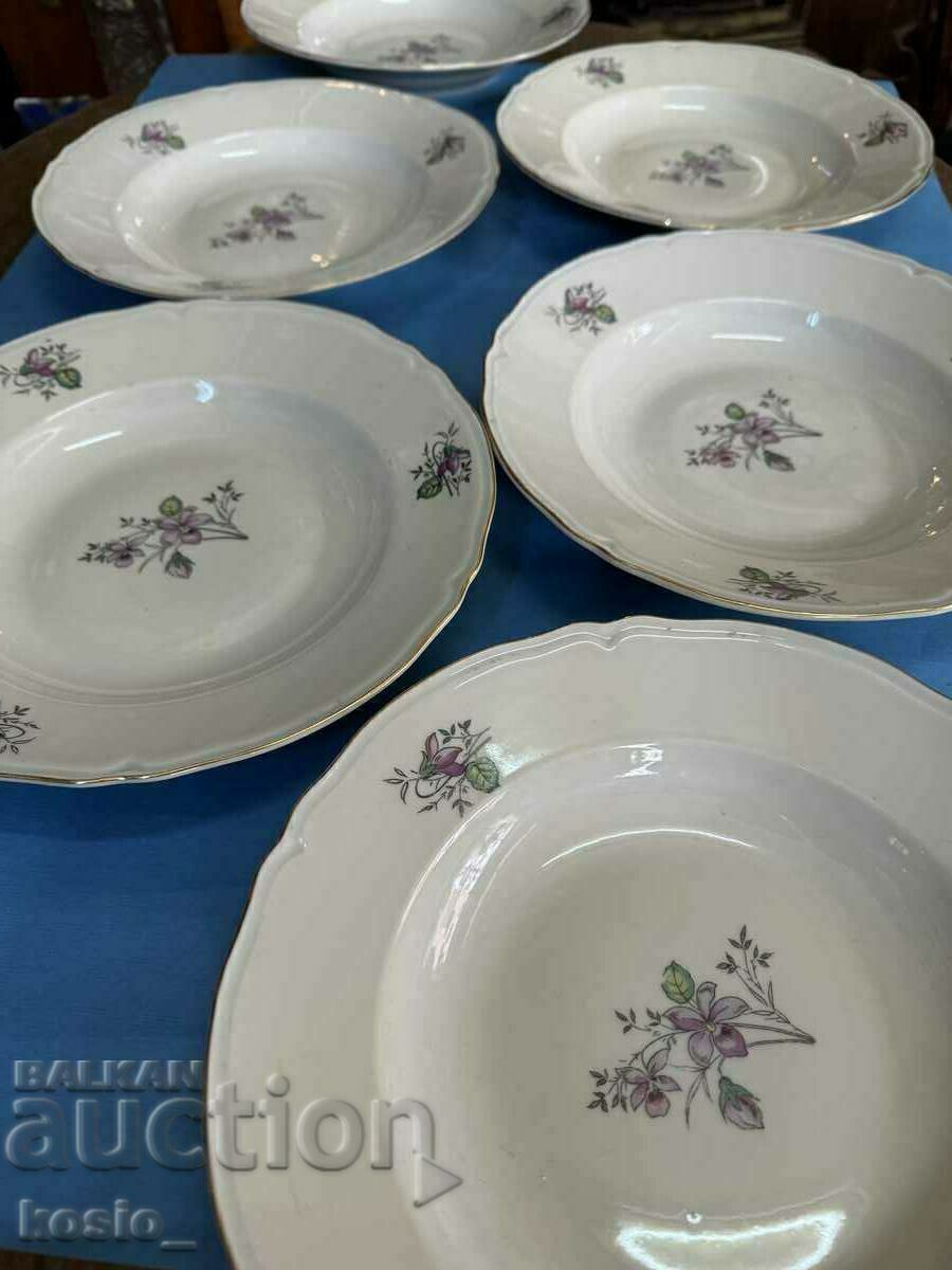 Old Bulgarian porcelain Bunch of plates - 6 Old Bulgarian porcelain Bunch of plates - 6