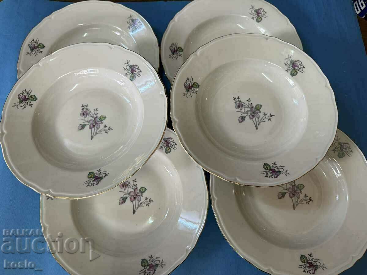 Old Bulgarian porcelain Bunch of plates Old Bulgarian porcelain Bunch of plates