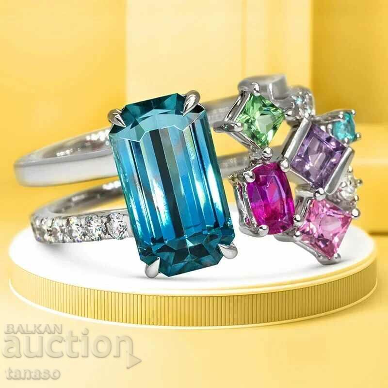 Ring with multicolored zircons, free size - 5 Ring with multicolored zircons, free size - 5