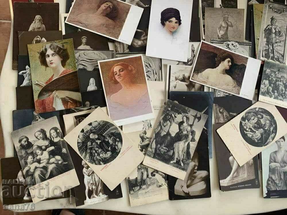 73 pcs. Very old postcards on the theme of art - Excellent condition - 5 73 pcs. Very old postcards on the theme of art - Excellent condition - 5