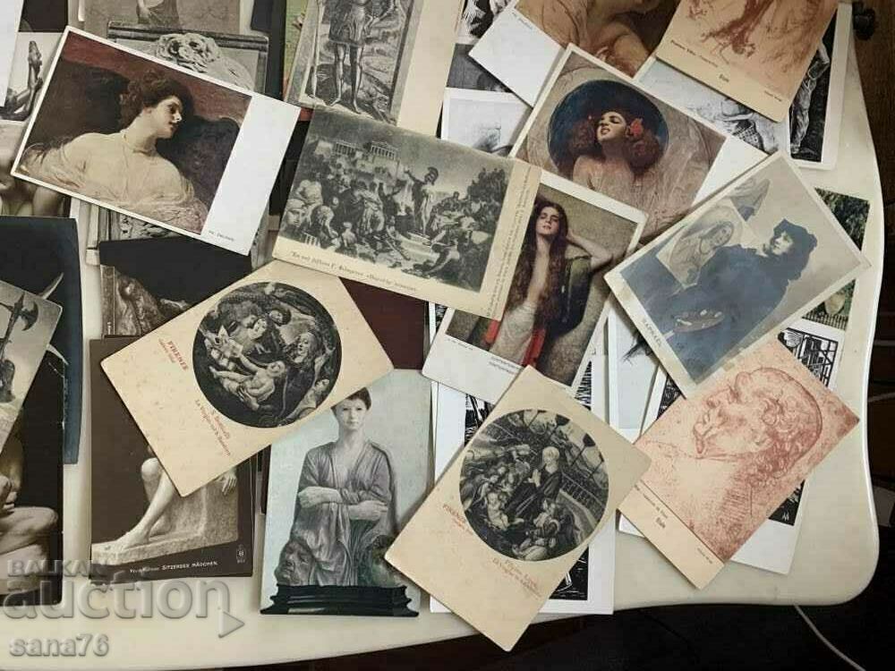 73 pcs. Very old postcards on the theme of art - Excellent condition - 6 73 pcs. Very old postcards on the theme of art - Excellent condition - 6