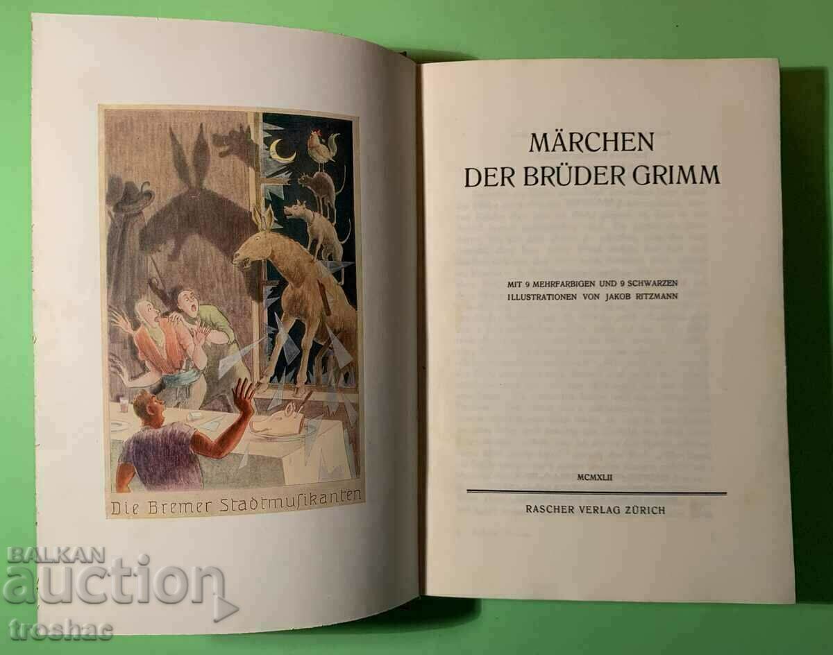 Auction Old Book TALES OF THE BROTHERS GRIMM Bremen Music 1927 Auction Old Book TALES OF THE BROTHERS GRIMM Bremen Music 1927
