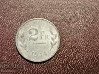 1944 год 2 франка Белгия