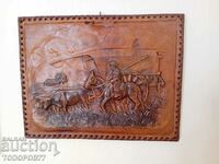 Old leather painting