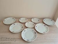 8 pieces of KPM porcelain saucers