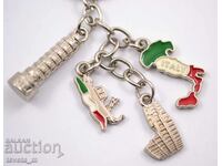Keychain Italy with 4 charms