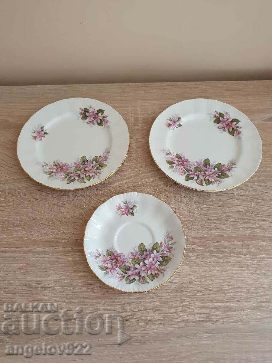 Porcelain saucers by PARAGON May flower