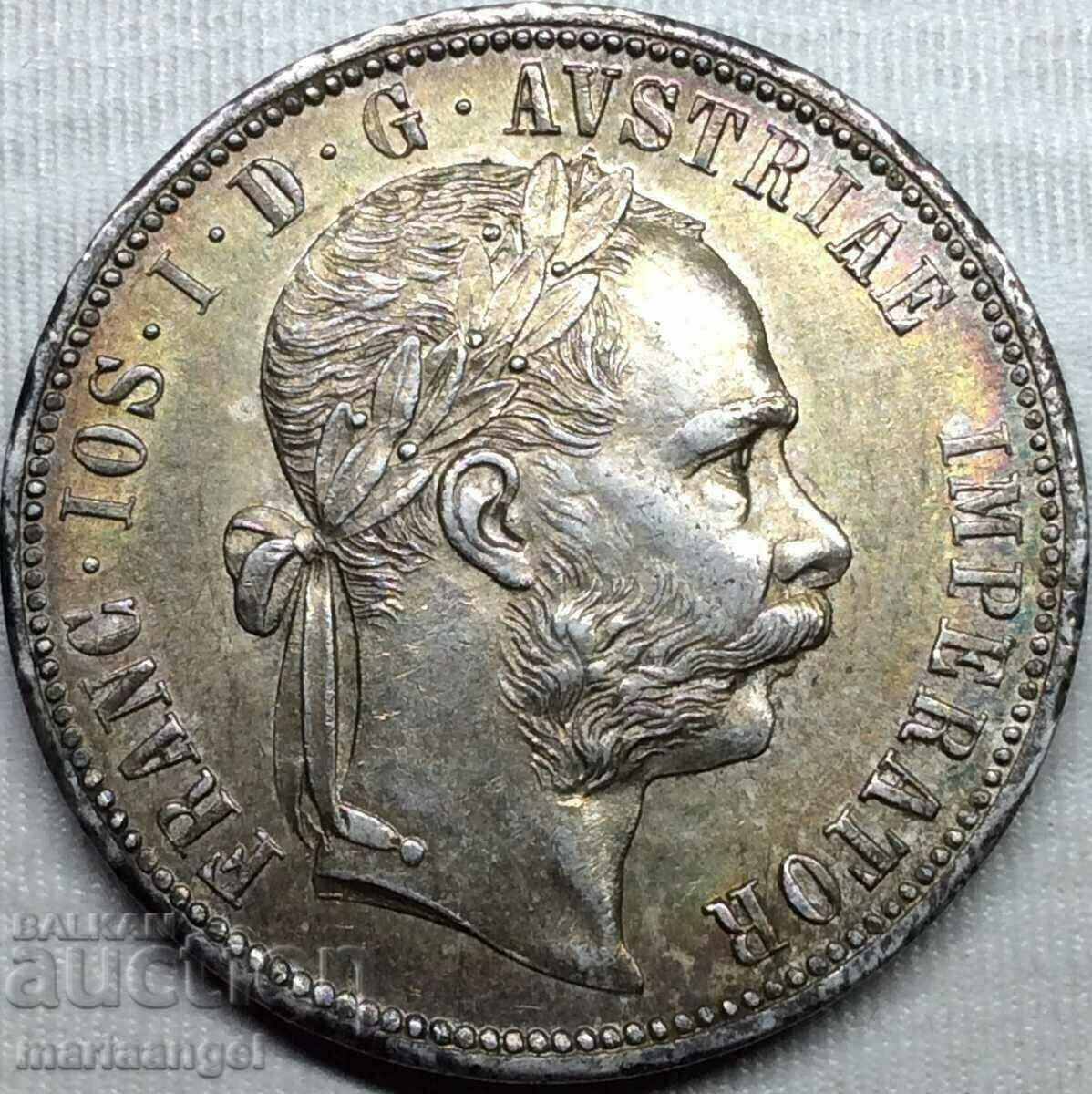 Austria 1 Florin 1879 UNC Patina Silver