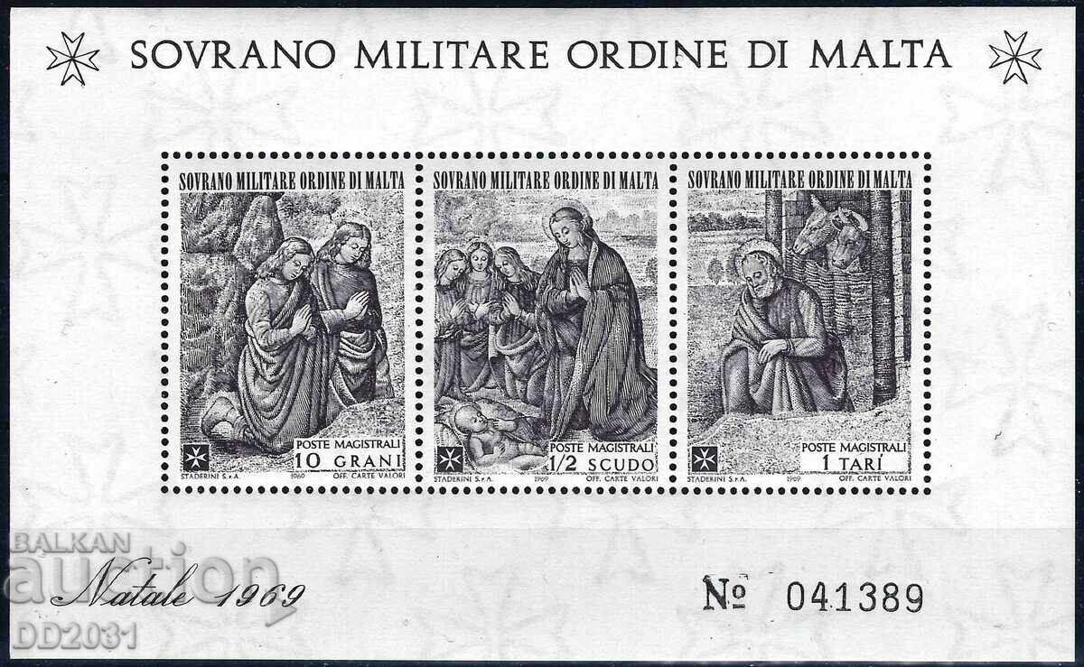 Sovereign Order of Malta 1969 - Religion Christmas block MNH