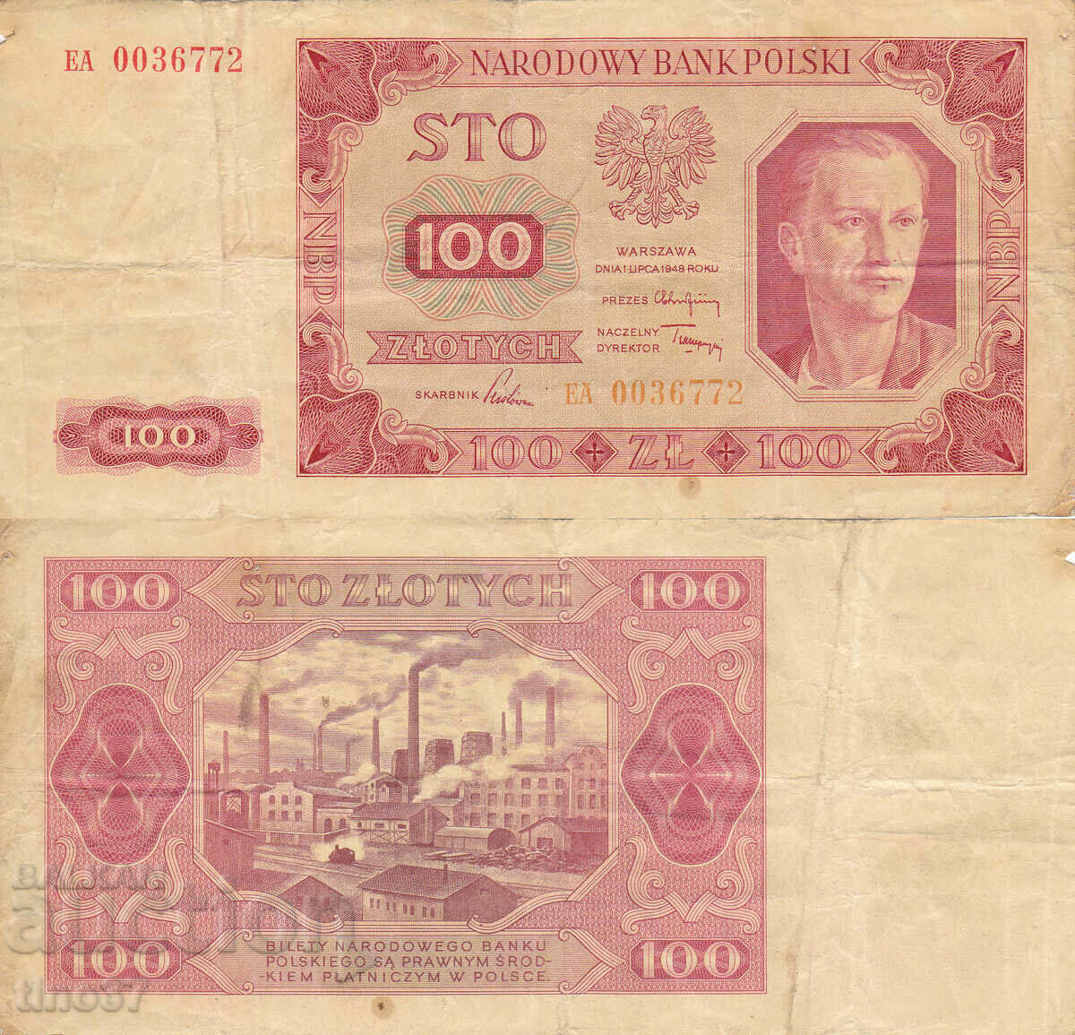 tino37- POLONIA - 100 ZLOȚI - 1948