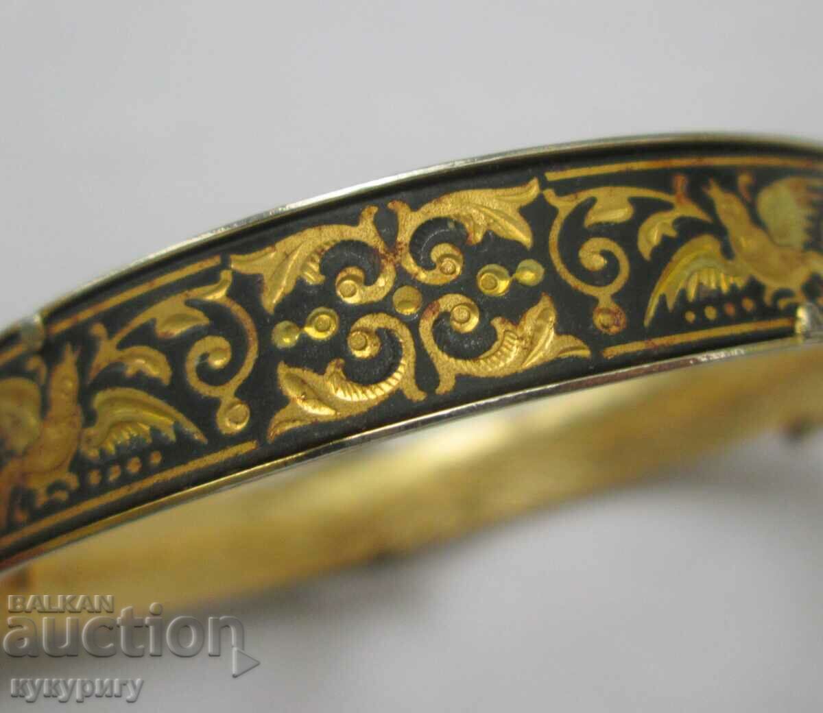 Old gold-plated women's bracelet gold inlays TOLEDO - 5 Old gold-plated women's bracelet gold inlays TOLEDO - 5