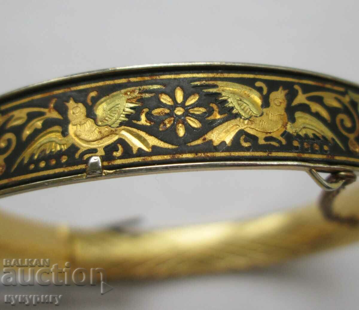 Old gold-plated women's bracelet gold inlays TOLEDO - 6 Old gold-plated women's bracelet gold inlays TOLEDO - 6