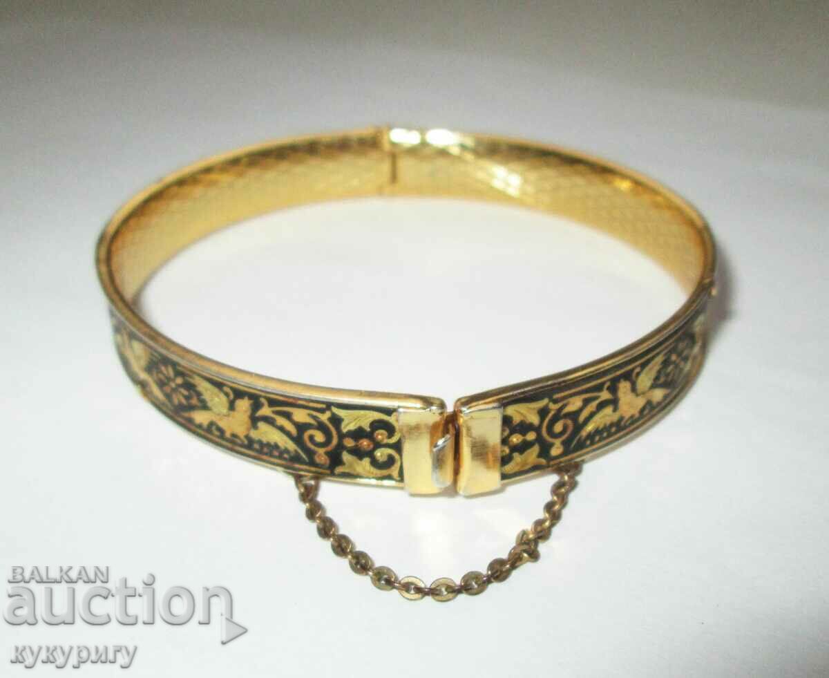 Old gold-plated women's bracelet gold inlays TOLEDO