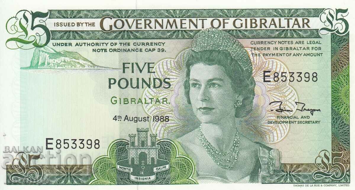 5 pounds 1988, Gibraltar
