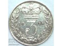Great Britain 3 pence 1874 Maundy Young Victoria