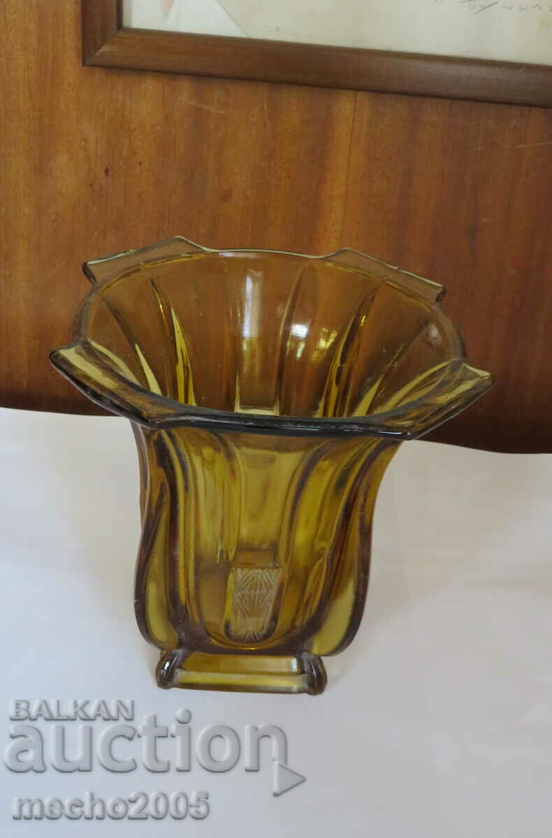 GLASS VASE FROM THE LAST CENTURY COLORED GLASS