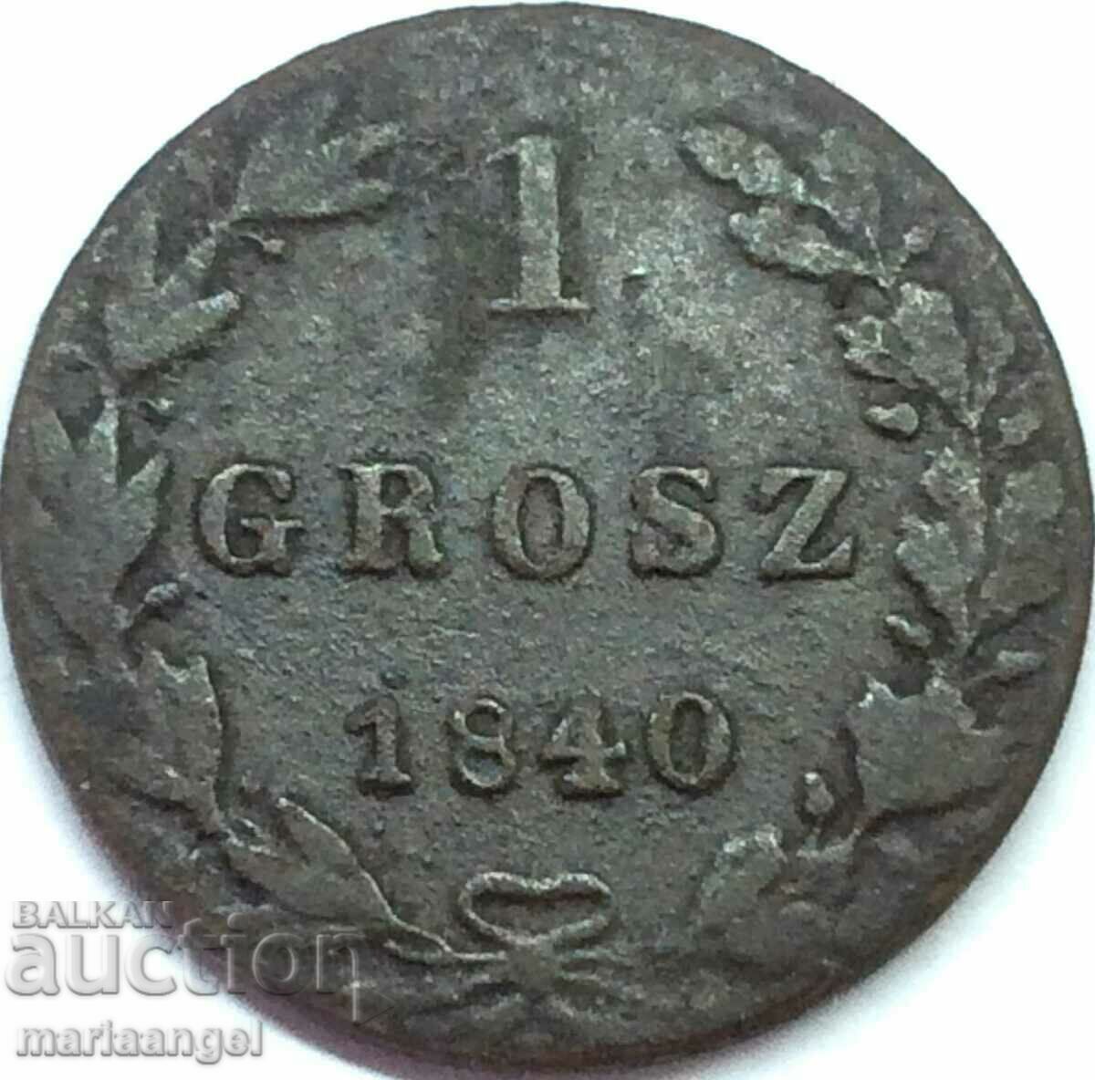 Polonia 1 grosz 1840 Rusia Varșovia - excl. monedă rară