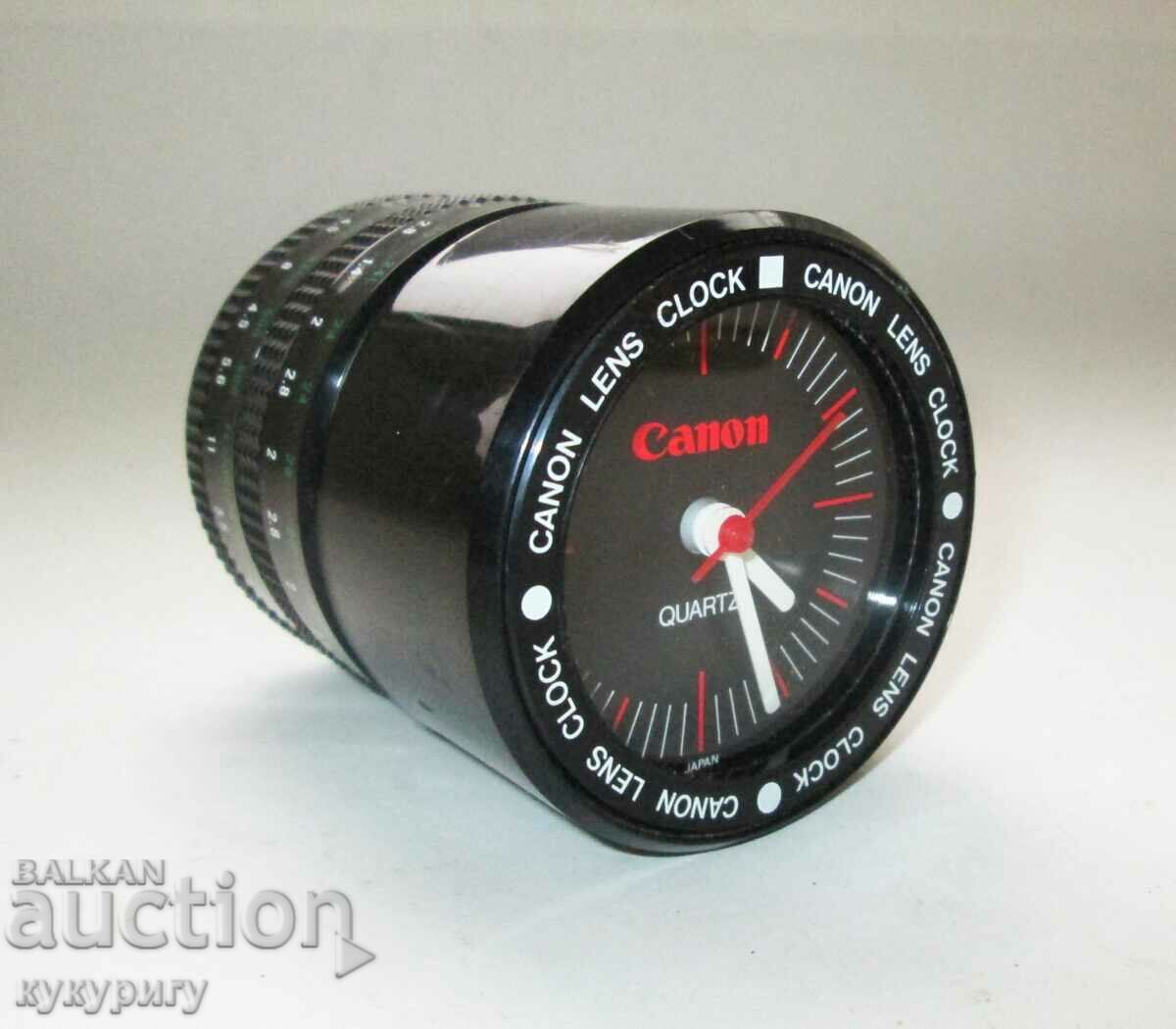 Рядък настолен рекламен часовник обектив CANON Канон