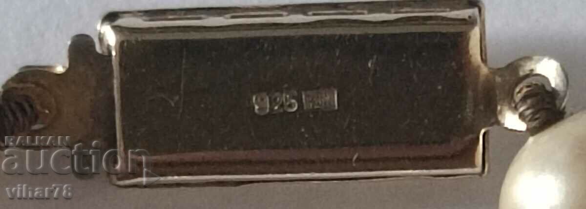 Necklace with pearls and silver clasp - 7