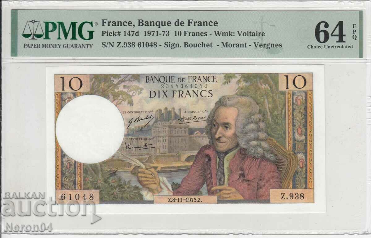 10 franci 1973, Franța