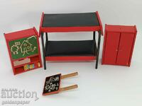 Mini toy bed and wardrobe
