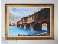 Petar Morozov, "The Covered Bridge in Lovech", painting