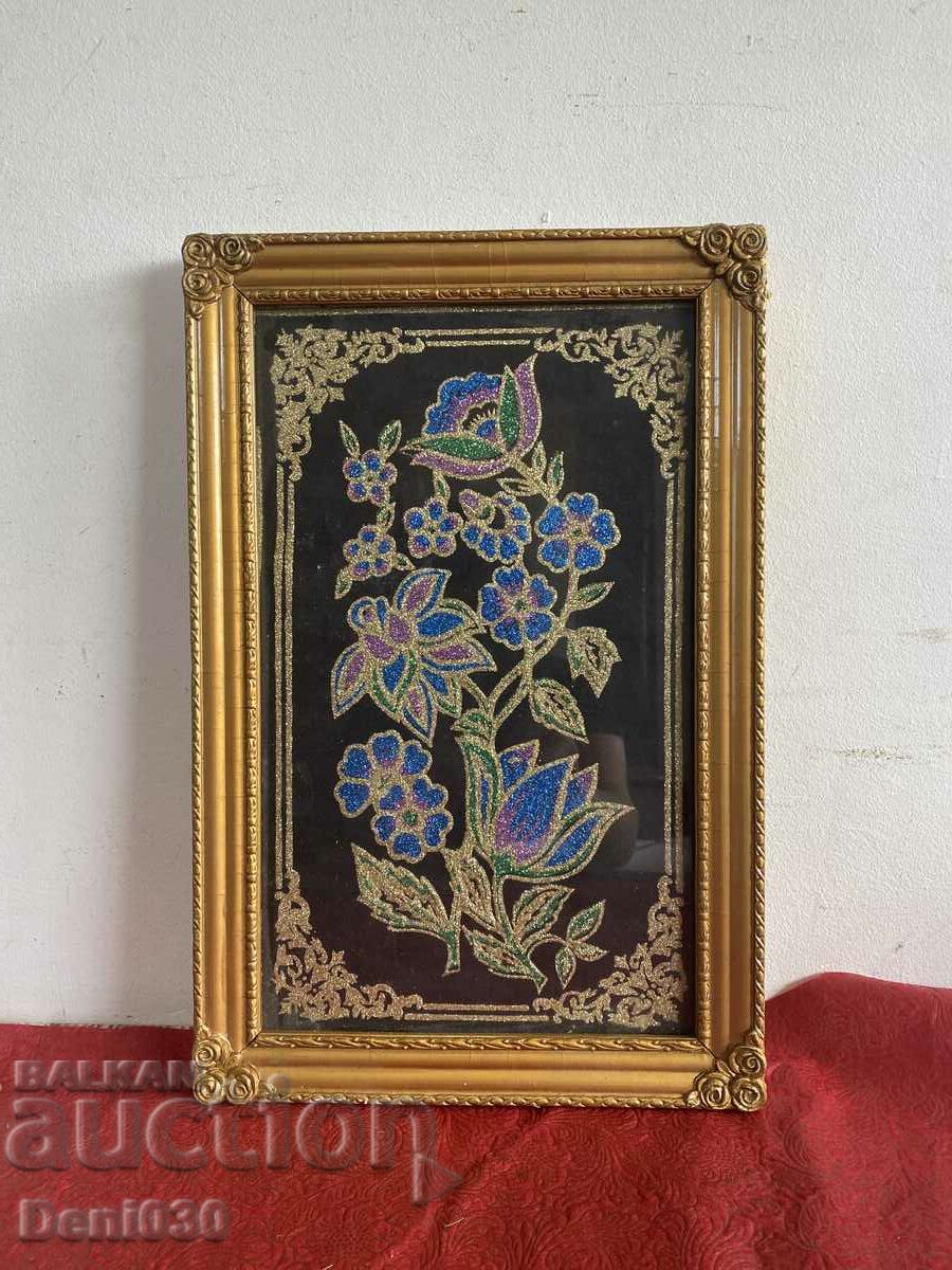 A beautiful textile panel in a beautiful frame