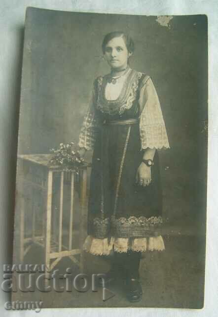 Old photo - woman in folk costume