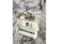 Porcelain piano jewelry box with markings