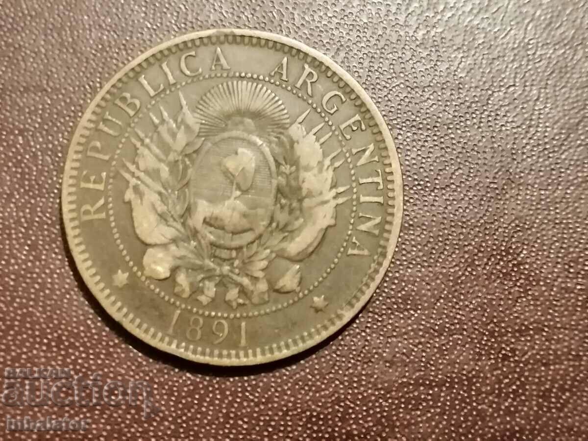 1891 2 centavos Argentina