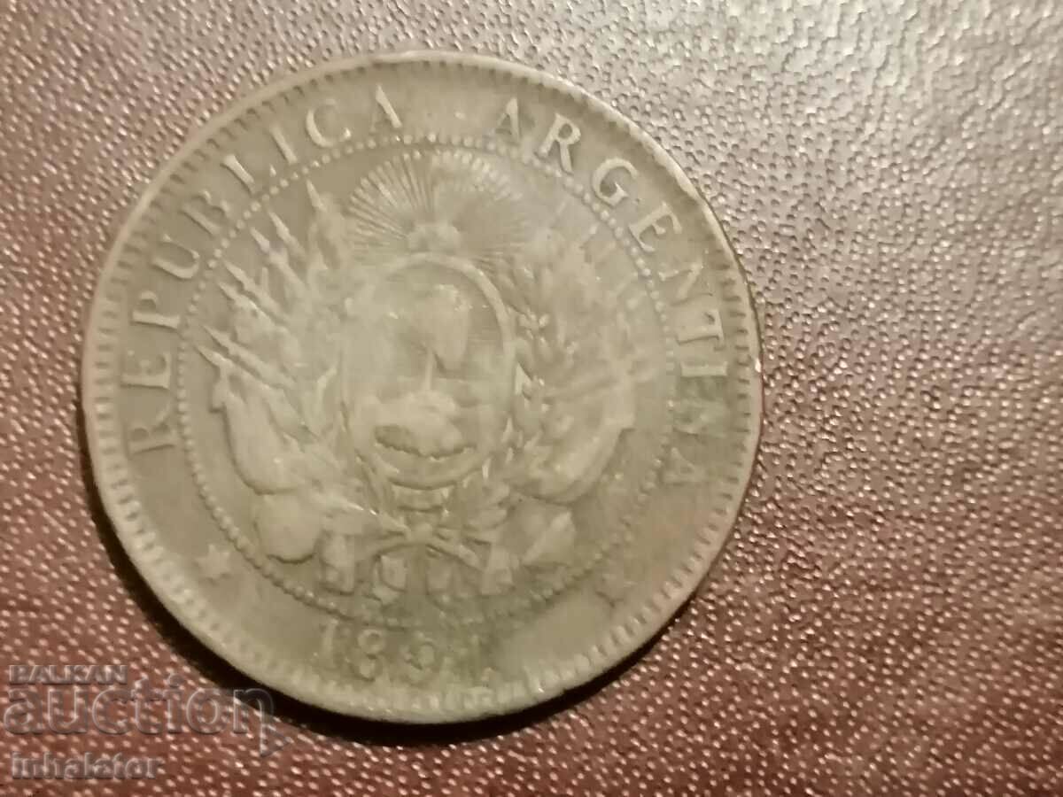 1891 2 centavos Argentina