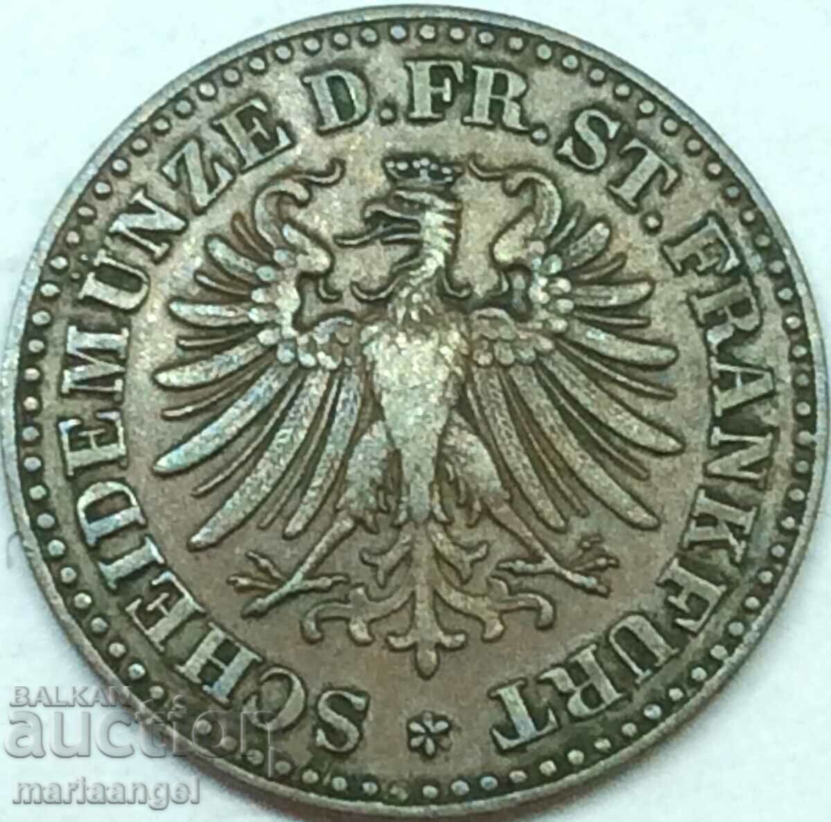 1 Heller 1865 Germany Frankfurt