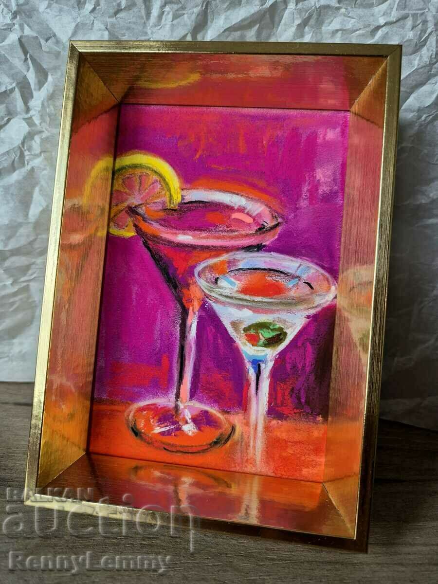 Ladies evening, miniature, original painting