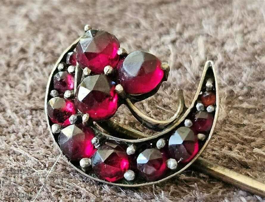 Delivery of Pin Brooch Ottoman with Hand polished garnets 19th century Delivery of Pin Brooch Ottoman with Hand polished garnets 19th century