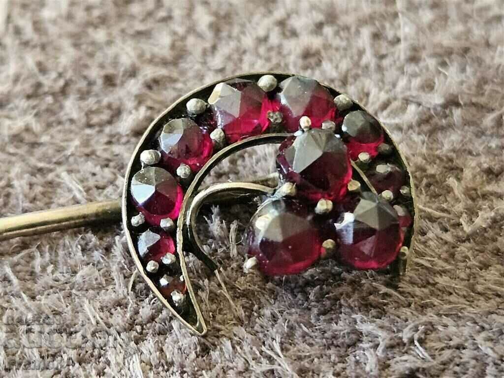 Pin Brooch Ottoman with Hand polished garnets 19th century - 5 Pin Brooch Ottoman with Hand polished garnets 19th century - 5