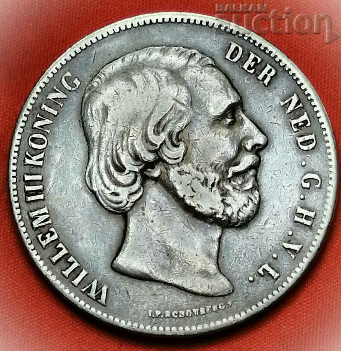 2 ½ гулдена, 1858 Холандия .